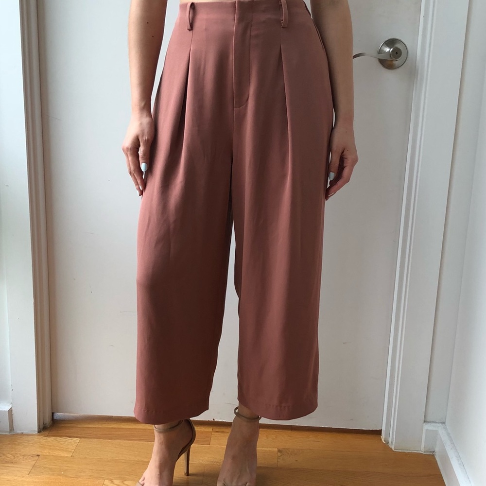 Peach culottes